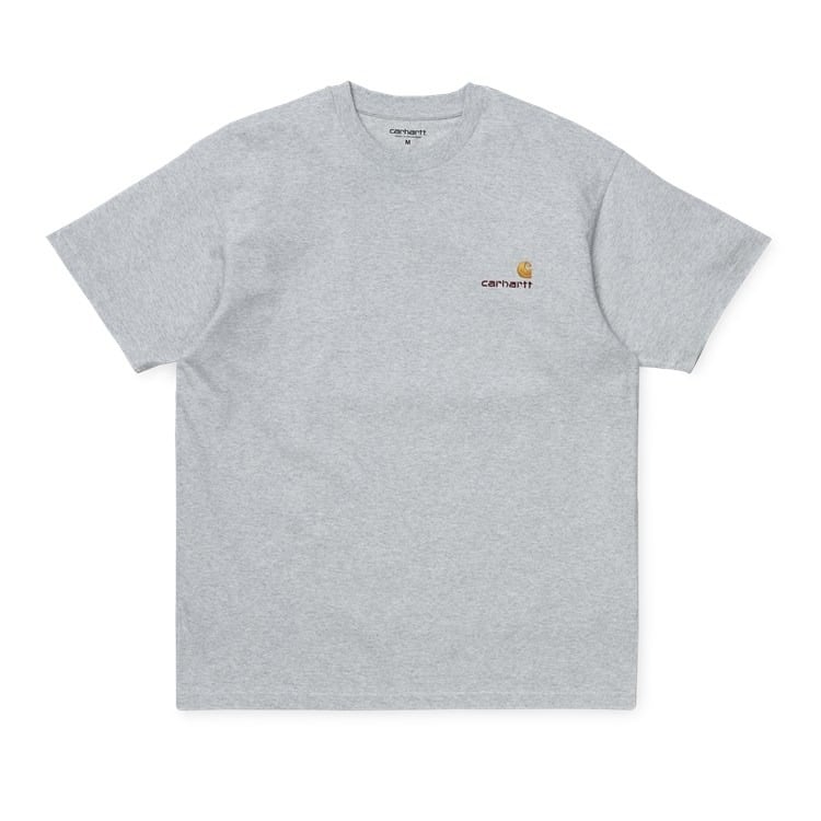 Carhartt WIP - S/S American Script T-Shirt - ASH HEATHER / Grå - T-Shirts