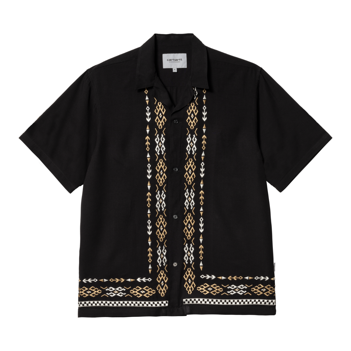 Carhartt WIP - S/S Coba Shirt - BLACK / Sort||Mønster - Skjorter