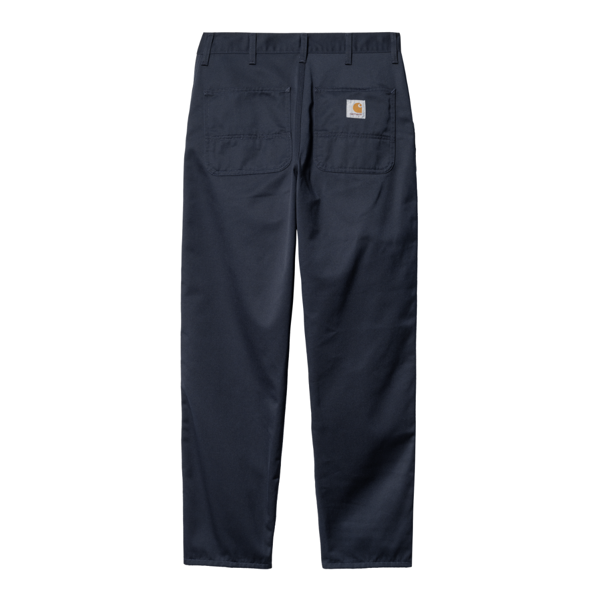 Bukser i navy med relaxed fit, store baglommer og logo-patch