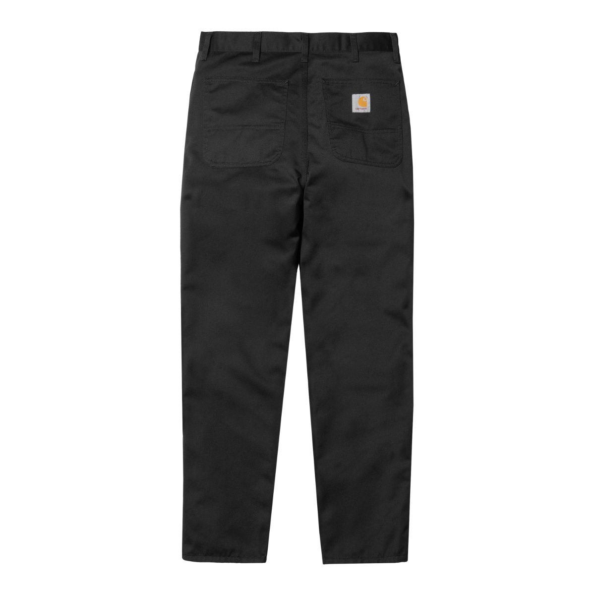 Bukser i sort, straight fit, workwear-snit med klassisk patch på baglommen
