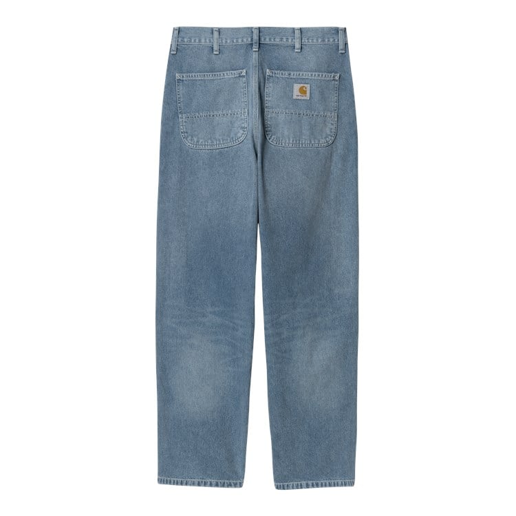 Carhartt WIP jeans lysvask denim relaxed fit brede ben bagpåsatte lommer patch