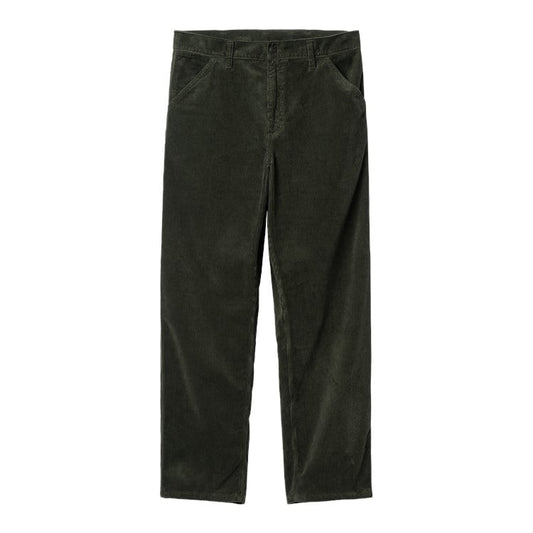 Carhartt WIP - Single Knee Pant Corduroy - PLANT RINSED / Grøn - Bukser