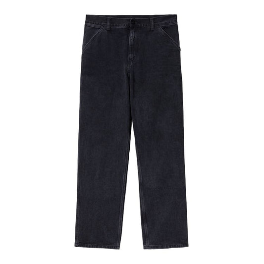 Carhartt WIP - Single Knee Pant Maitland - BLACK STONE WASHED / Sort - Bukser