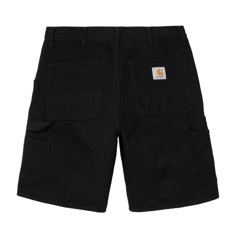 Carhartt WIP shorts i sort set bagfra, relaxed fit med store bagpockets og vævet label