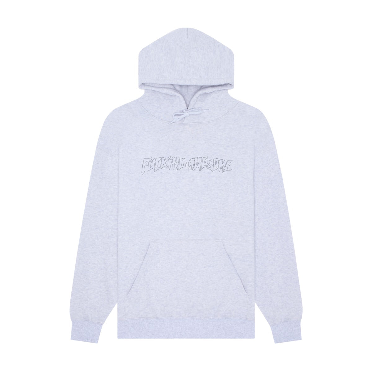 Fucking Awesome - Outline Stamp Hoodie - HEATHER GREY / Grå - Sweatshirts