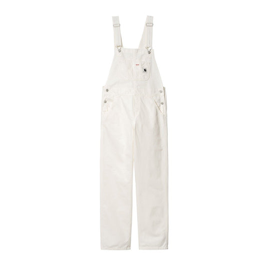 Carhartt WIP overalls i off-white med justerbare stropper og bib-lomme, straight fit