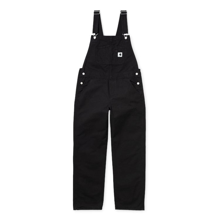 Carhartt WIP bib overall sort canvas med justerbare stropper og brystlomme