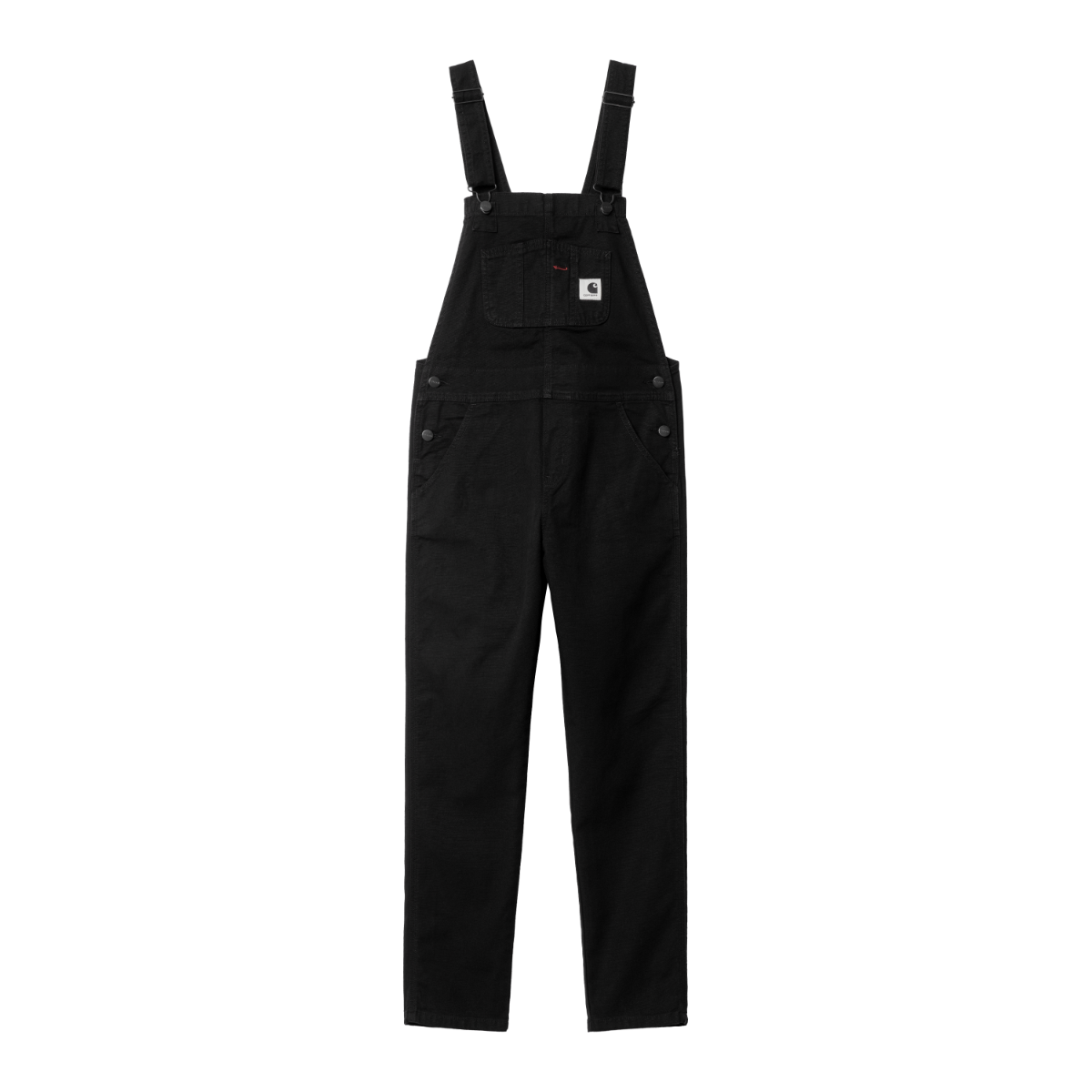 Sort denim overalls med brede stropper, bib-lomme med C-logo og snævert ben