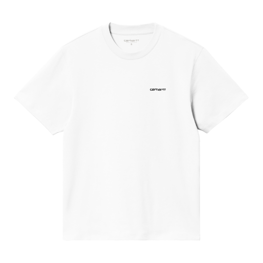 Carhartt WIP - W' Script Embroidery T-S - WHITE / BLACK / Hvid - T-Shirts