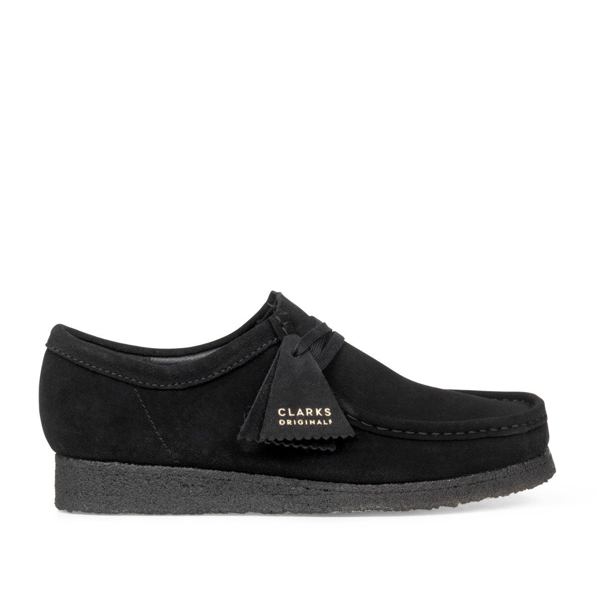 Clarks Originals Wallabee sort ruskind moccasin med crepe-sål og klassisk snøredetalje